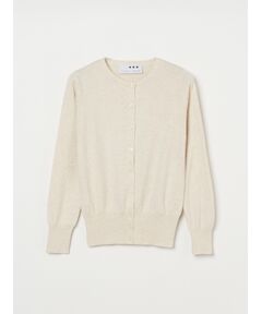 Cotton melange l/s crew cardigan