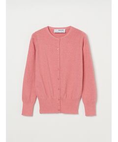 Cotton melange l/s crew cardigan