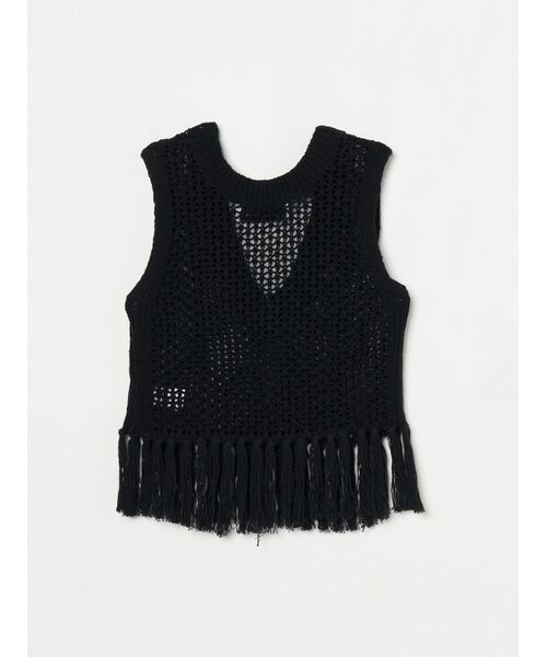 three dots / スリードッツ その他アウター | Lace fringe vest | 詳細1