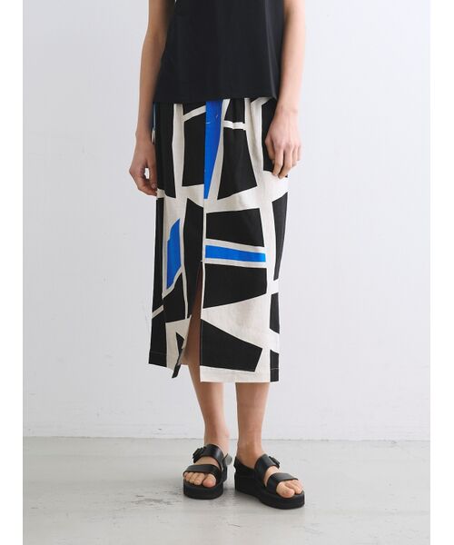 three dots / スリードッツ スカート | Rayon linen streigt skirt | 詳細6