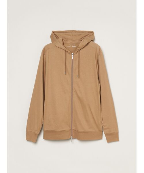three dots / スリードッツ パーカー | Men's sanded jersey zip hoody（kelp）