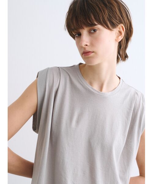 three dots / スリードッツ Tシャツ | Cashmere cotton sleeveless tee | 詳細7