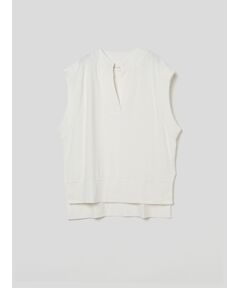 Long staple pile gilet tee