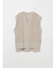 Long staple pile gilet tee