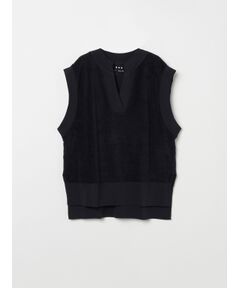 Long staple pile gilet tee