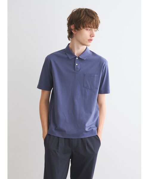 three dots / スリードッツ ポロシャツ | Men's high gauge ripple s/s polo | 詳細6