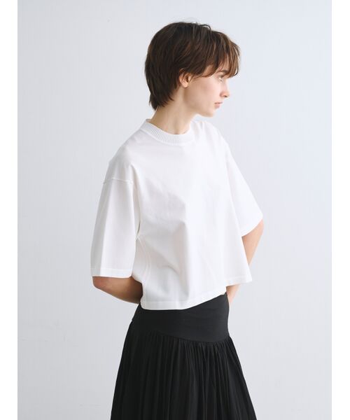 three dots / スリードッツ Tシャツ | Sleek sweater s/s knitted tshirt | 詳細9