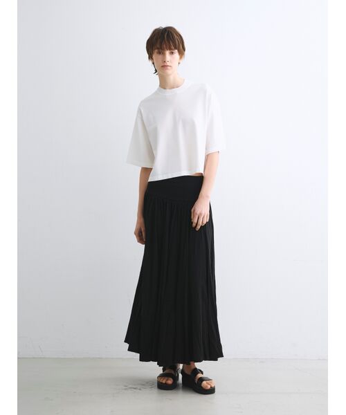 three dots / スリードッツ Tシャツ | Sleek sweater s/s knitted tshirt | 詳細10