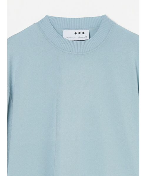 three dots / スリードッツ Tシャツ | Sleek sweater s/s knitted tshirt | 詳細2
