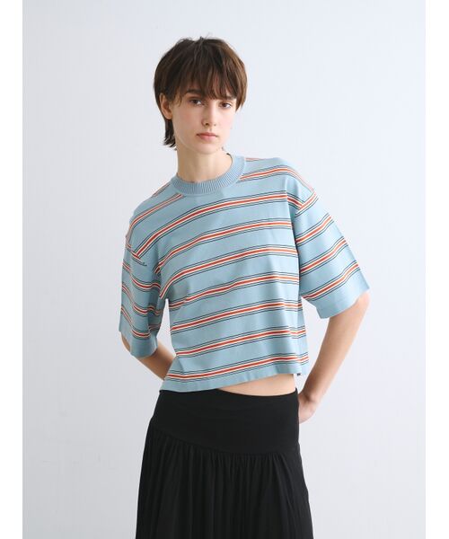 three dots / スリードッツ Tシャツ | Sleek sweater s/s knitted tshirt | 詳細6