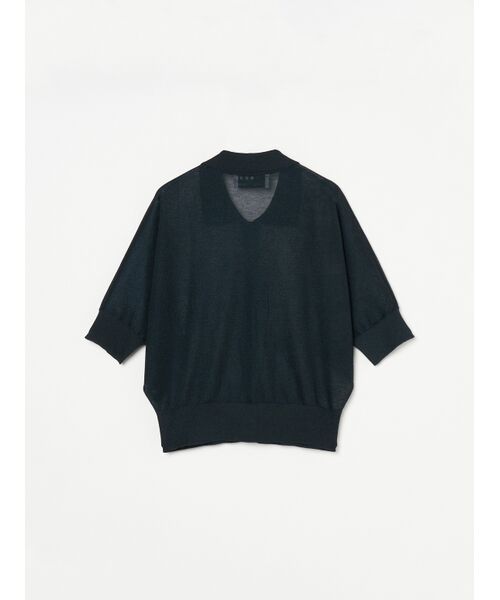 three dots / スリードッツ その他トップス | Sihny sheer sweater button polo | 詳細1