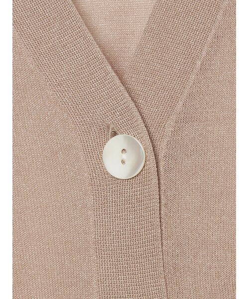three dots / スリードッツ カーディガン・ボレロ | Shiny sheer sweater cardigan | 詳細4