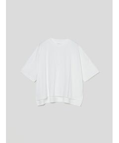 Powdery cotton half slv wide tee