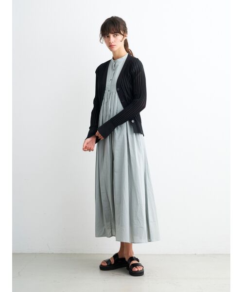 three dots / スリードッツ ドレス | Cotton lawn tuck dress | 詳細10