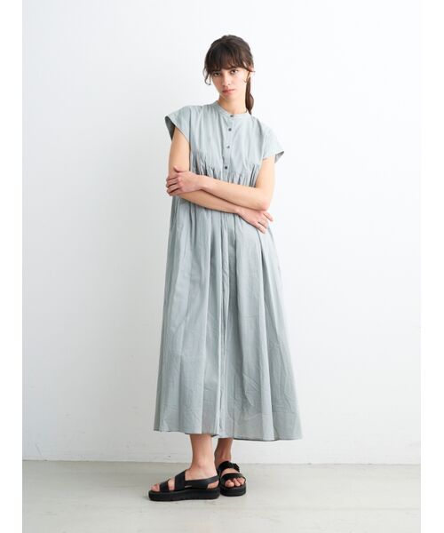 three dots / スリードッツ ドレス | Cotton lawn tuck dress | 詳細6