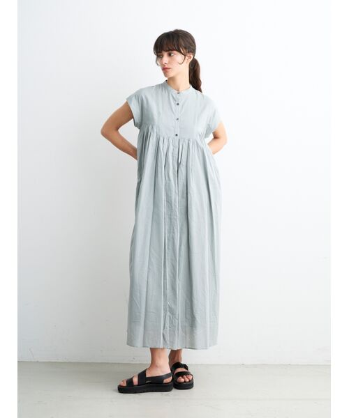 three dots / スリードッツ ドレス | Cotton lawn tuck dress | 詳細7
