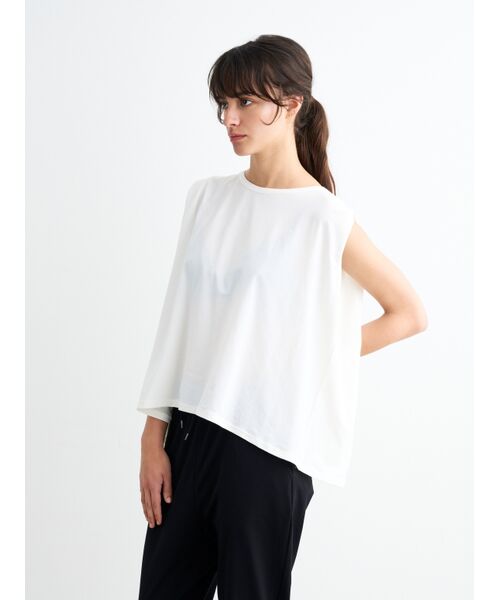 three dots / スリードッツ Tシャツ | Stretch nylon tuck sleeve tee | 詳細9