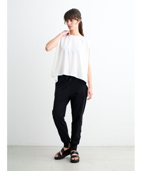 three dots / スリードッツ Tシャツ | Stretch nylon tuck sleeve tee | 詳細10