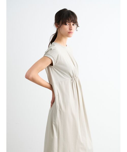 three dots / スリードッツ ドレス | Stretch nylon gather dress | 詳細9