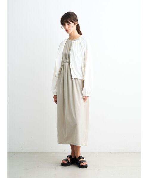 three dots / スリードッツ ドレス | Stretch nylon gather dress | 詳細10