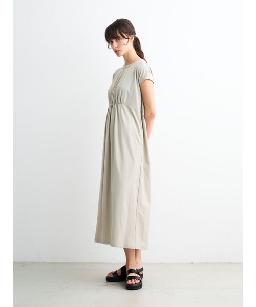 three dots / スリードッツ ドレス | Stretch nylon gather dress | 詳細6