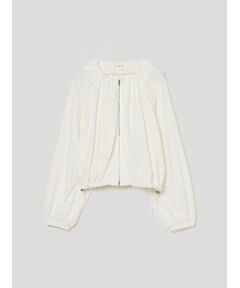 Stretchnylon cocoon zip cardigan