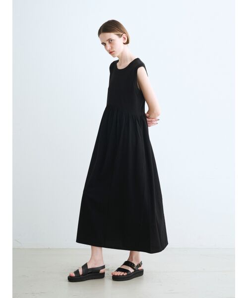 three dots / スリードッツ ドレス | Long staple yarn gather dress | 詳細6