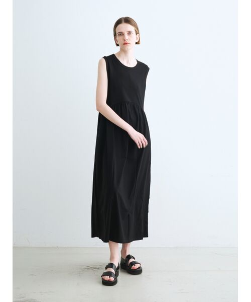 three dots / スリードッツ ドレス | Long staple yarn gather dress | 詳細8