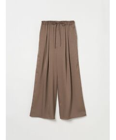 Silky twill semi wide pants