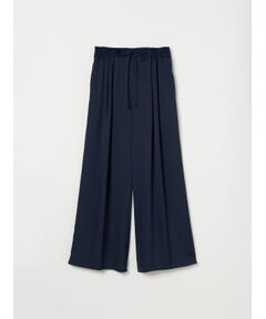 Silky twill semi wide pants