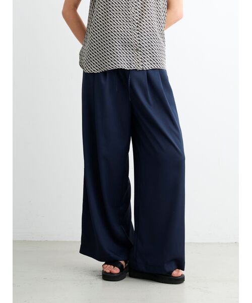 three dots / スリードッツ その他パンツ | Silky twill semi wide pants | 詳細6