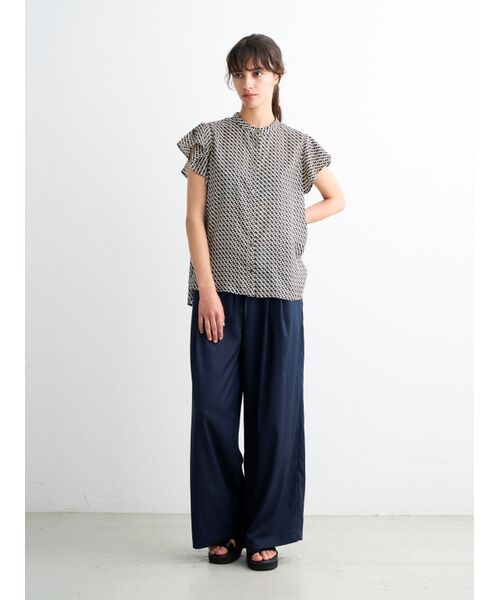 three dots / スリードッツ その他パンツ | Silky twill semi wide pants | 詳細7