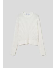 Sheer pleats l/s pullover