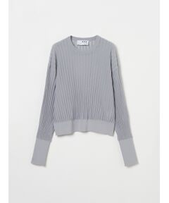 Sheer pleats l/s pullover