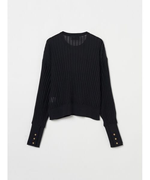 three dots / スリードッツ ニット・セーター | Sheer pleats l/s pullover | 詳細1