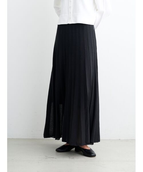 three dots / スリードッツ スカート | Sheer pleats skirt | 詳細6