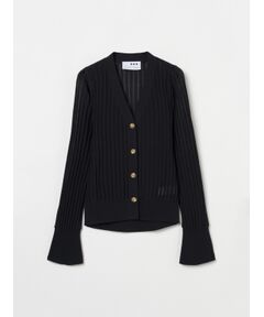 Sheer pleats cardigan