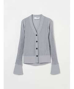 Sheer pleats cardigan