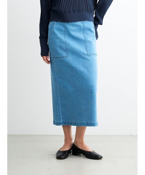 three dots / スリードッツ スカート | Denim streight skirt | 詳細6