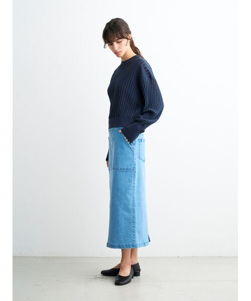 three dots / スリードッツ スカート | Denim streight skirt | 詳細8