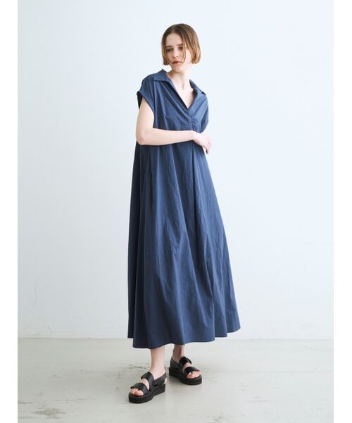 three dots / スリードッツ ドレス | Cotton typewriter ribbon dress | 詳細10