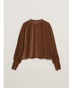 Cotton velour volume sleeve tee