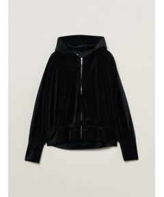 Cotton velour zip up hoody