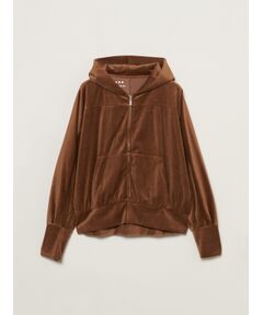 Cotton velour zip up hoody