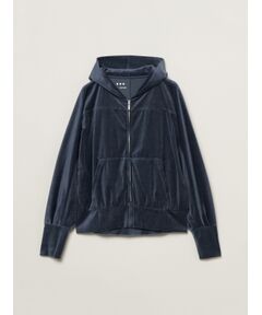 Cotton velour zip up hoody