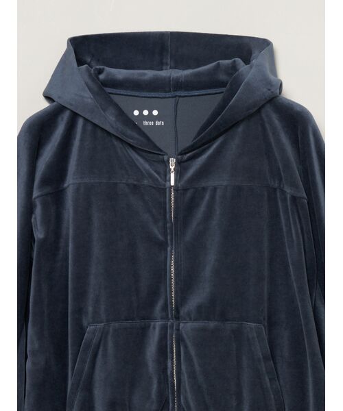 three dots / スリードッツ その他アウター | Cotton velour zip up hoody | 詳細2