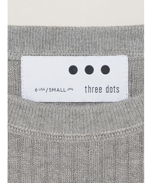 three dots / スリードッツ ニット・セーター | Lurex sweater rib knit tee | 詳細3