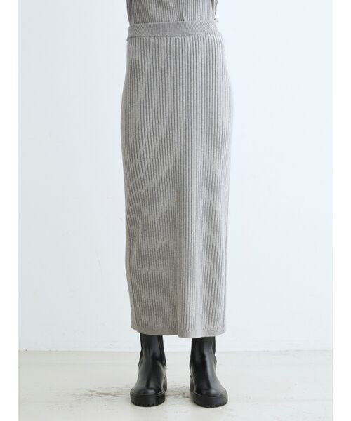 three dots / スリードッツ ニット・セーター | Lurex sweater rib skirt | 詳細9