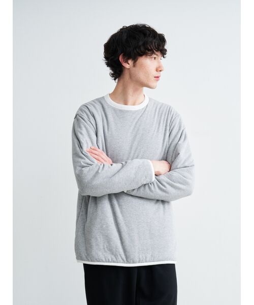 three dots / スリードッツ Tシャツ | Men's leo reversible padded pullover | 詳細9