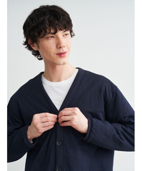 three dots / スリードッツ カーディガン・ボレロ | Men's reversible padded cardigan | 詳細9